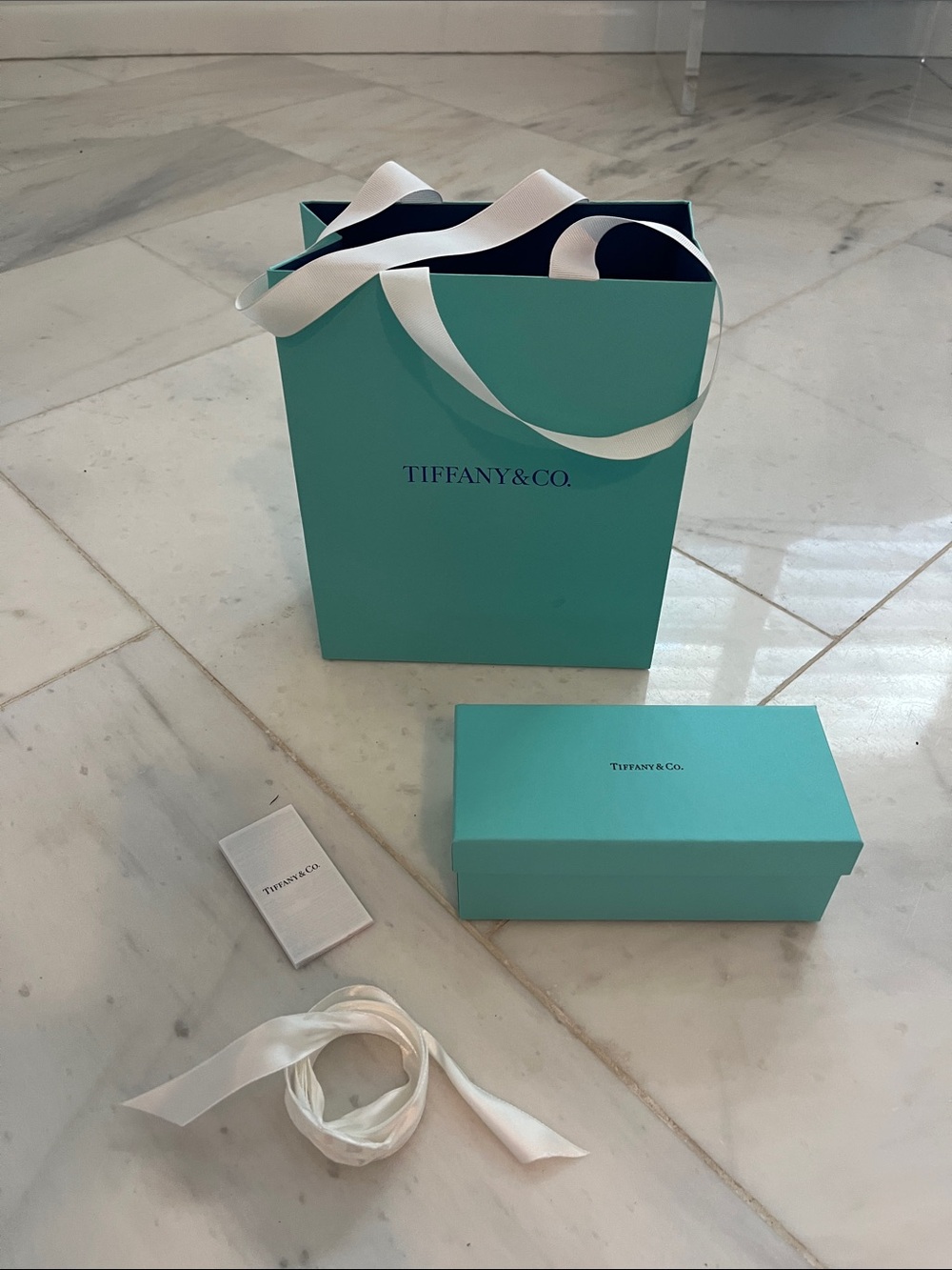 Tiffany & Co. Robin's Egg Blue Gift Set with White Ribbon